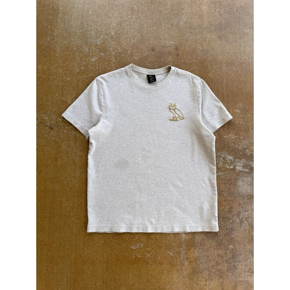 OVO October's Very Own Drake Rapper Owl Streetwear Cotton Oatmeal T-Shirt (M)